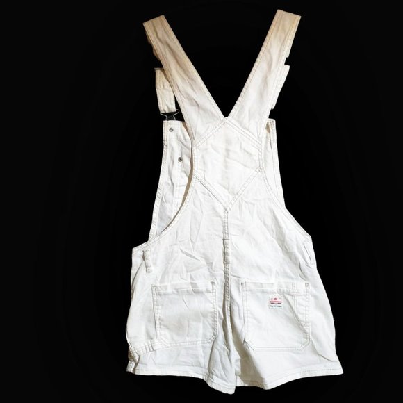 White Denim Short Overalls, Women's - Picture 2 of 7